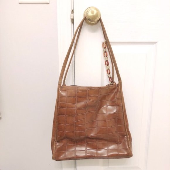 Handbags - Brown Purse Bag with Chains